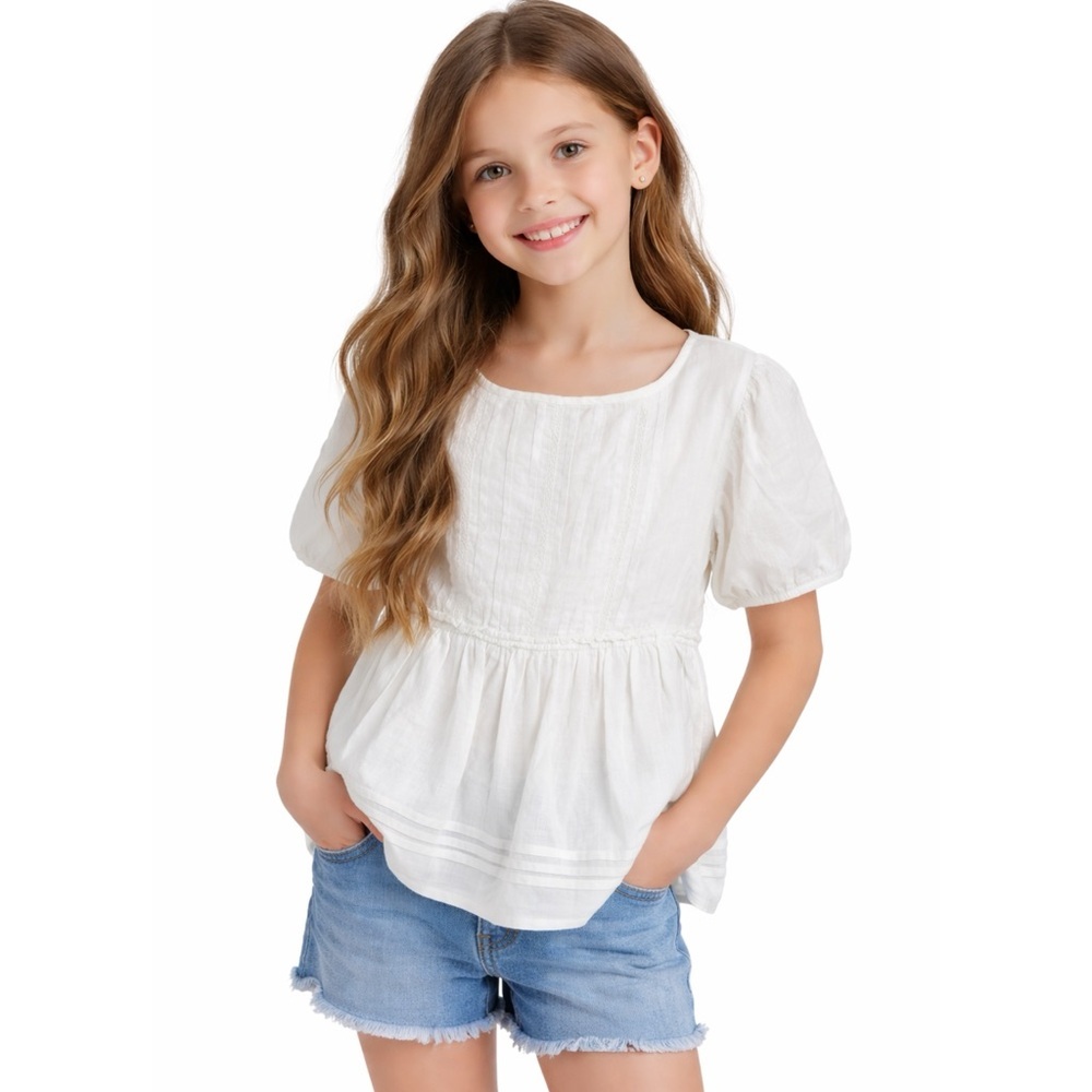 Bonpoint kids little girls 100% cotton cream/off-white  Blouse NEW
